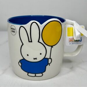 Miffy Bunny Rabbit Figural Mug Kawaii NEW 16 Oz White Blue Balloon